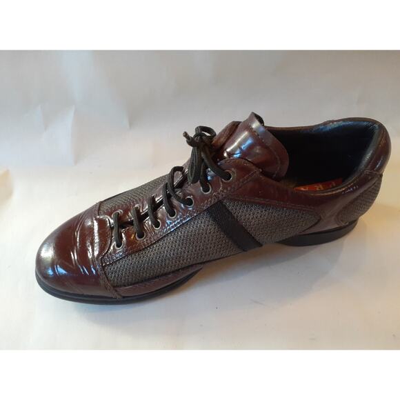 Prada America\'s Cup Sneakers Shoes 3258 US 6 Women\'s Burgundy Leather Gray Mesh main image 6